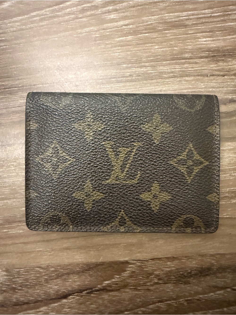 Louis Vuitton Monogram Canvas Card Case in Dark Brown and Gold